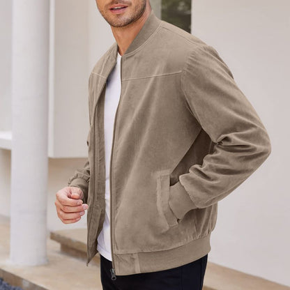 Men's Suede Bomber Jacket