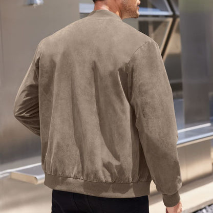 Men's Suede Bomber Jacket