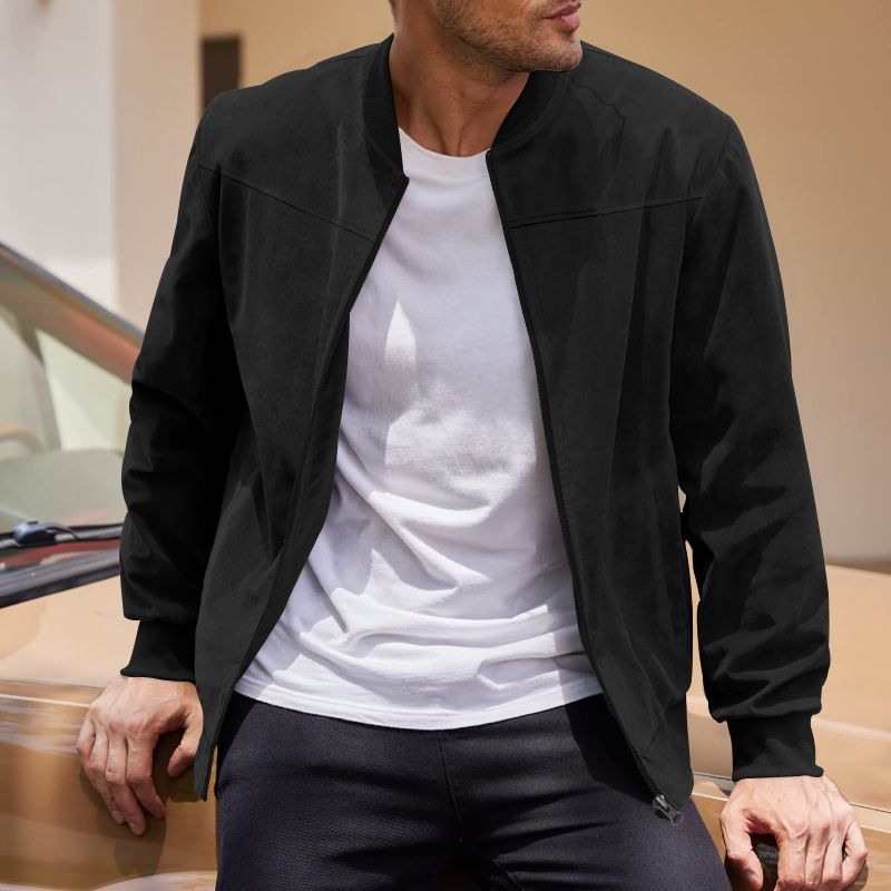 Men's Suede Bomber Jacket