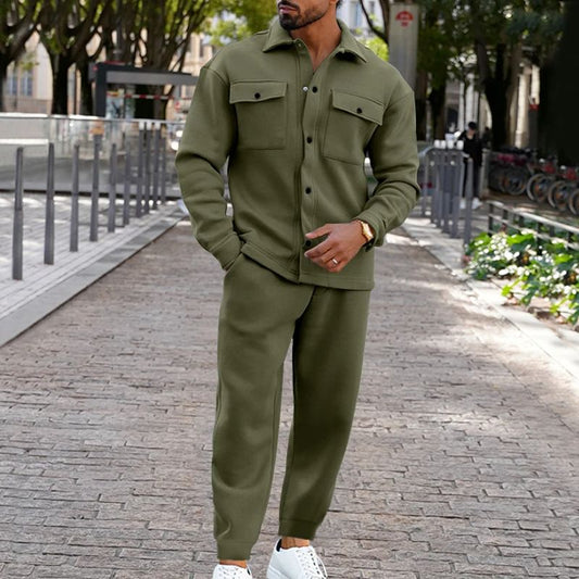 Men's Button-Up Two-piece Set